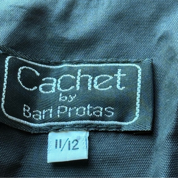 Vintage 80s Cachet Bari Protas Black Velvet Jacket 11 Gold Embroidery Victorian - Picture 15 of 16